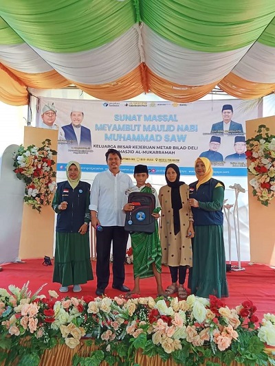 Prof.Ridha Dharmajaya Dan Kejeruan Metar Bilad Deli Kolaborasi Gelar Khitanan Massal
