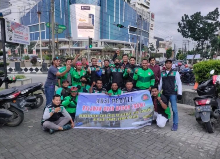 Relawan Grab Medan Galang Dana Untuk Korban Banjir Aceh Tamiang
