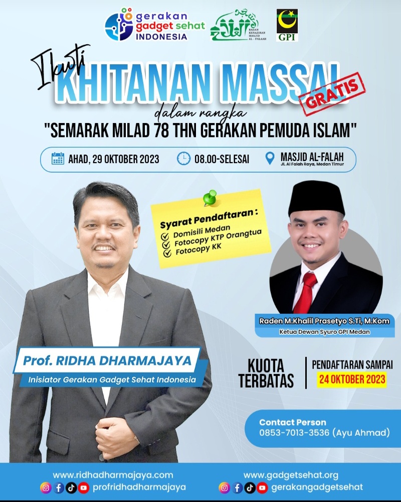 GPI Sumut, GGSI Dan BKM Al Falah Kolaborasi Adakan Khitanan Massal
