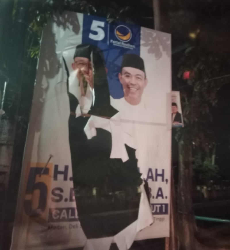 Bawaslu Diminta Tindak Perusak APK AMIN Dan Caleg Nasdem