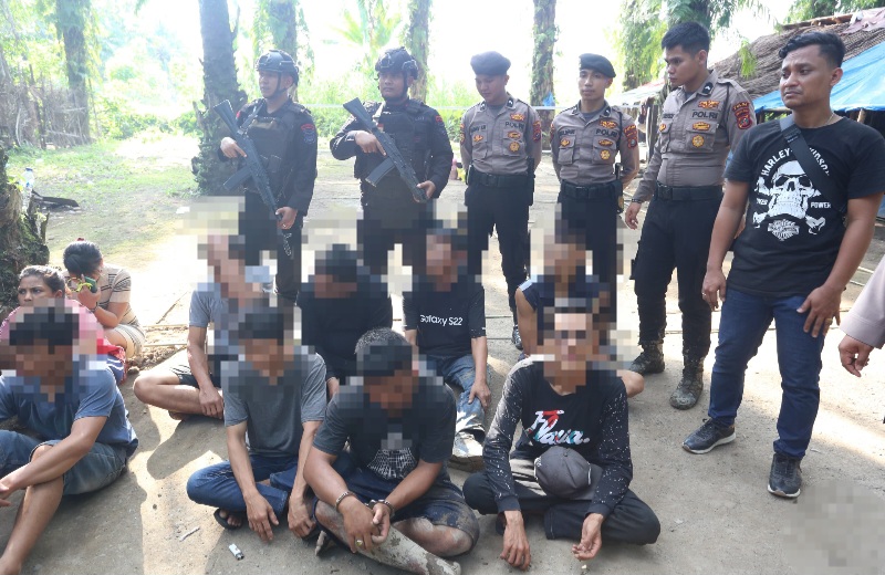Polda Sumut Gerebek Kampung Narkoba Di Kutalimbaru, 12 Orang Ditangkap