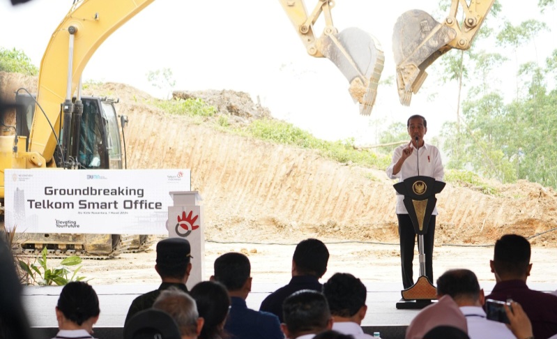 Presiden Groundbreaking Telkom Smart Office Di IKN, Menteri BUMN: Akan Jadi Hub Telekomunikasi Nusantara