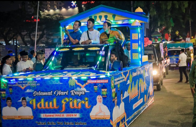 Semarak Pawai Kendaraan Meriahkan Malam Takbiran Idul Fitri 1445 H, Bobby Nasution Berharap Masyarakat Mendapatkan Keberkahan