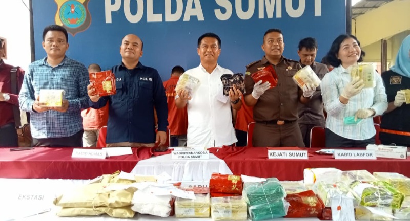 Poldasu Ungkap 19 Kasus Narkoba, Barang Bukti 38 Kg Sabu-sabu