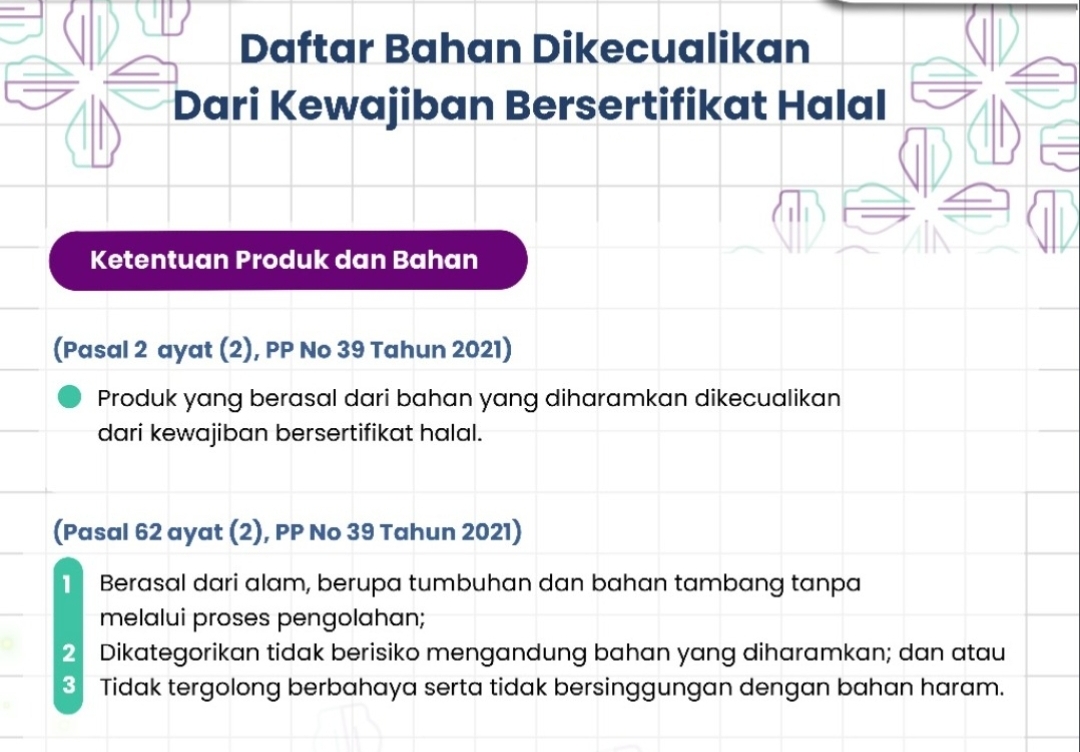3 Bahan Ini Tak Perlu Sertifikasi Halal, Simak!