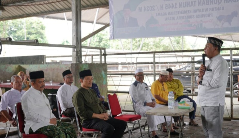 Kanwil Kemenagsu Sembelih 9 Ekor Hewan Kurban