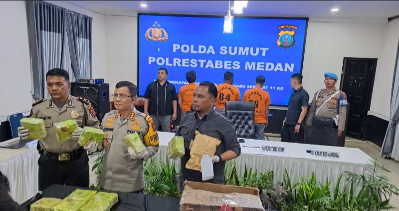 Ciduk 3 Bandar Narkoba, Polrestabes Medan Sita 11 Kg Sabu