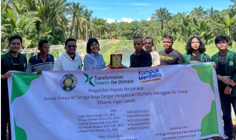 LPM USU Pengabdian Masyarakat Terapkan Inovasi Pompa Air Tenaga Surya