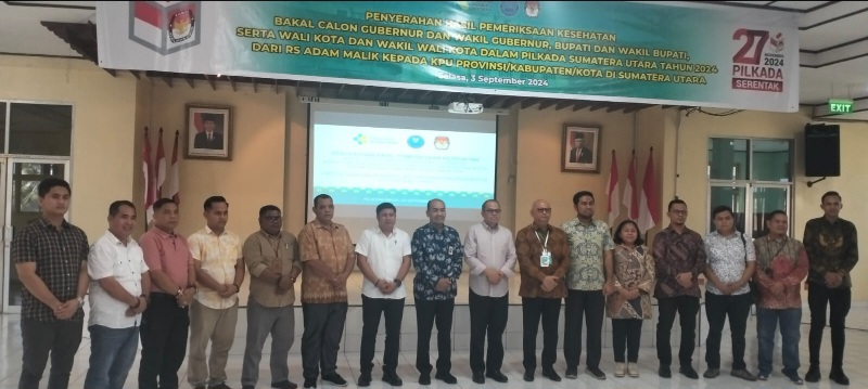 RS Adam Malik Medan Serahkan Hasil Pemeriksaan Kesehatan Cakada Ke KPU