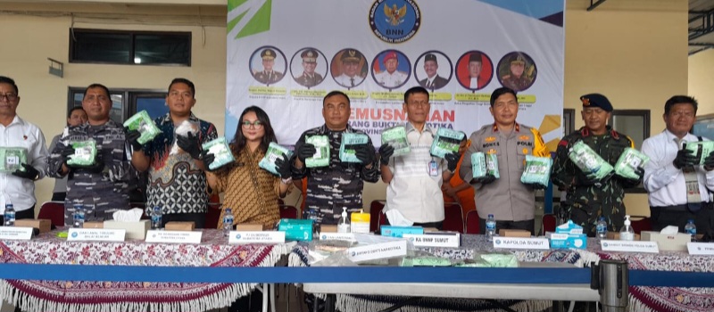 BNNP Sumut Musnahkan 19 Kg Sabu-Sabu