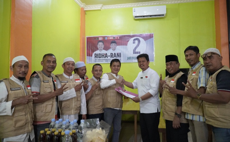 Paslon Ridha-Rani Dapat Dukungan Kuat Dari Relawan Sahabat Mesjid Ridha