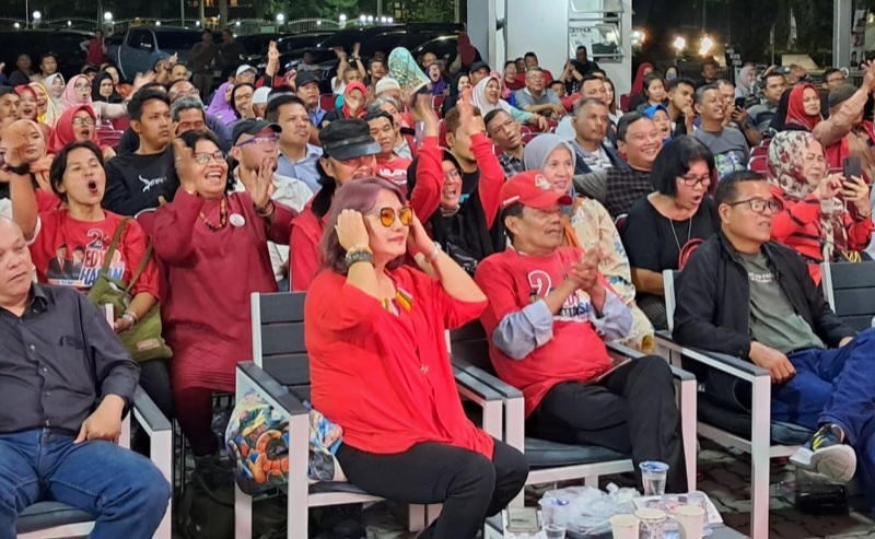 Relawan Edy-Hasan Gelar Nobar Debat Cagubsu-Cawagubsu