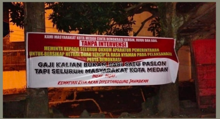 Spanduk Minta ASN Netral Bertebaran Di Kota Medan