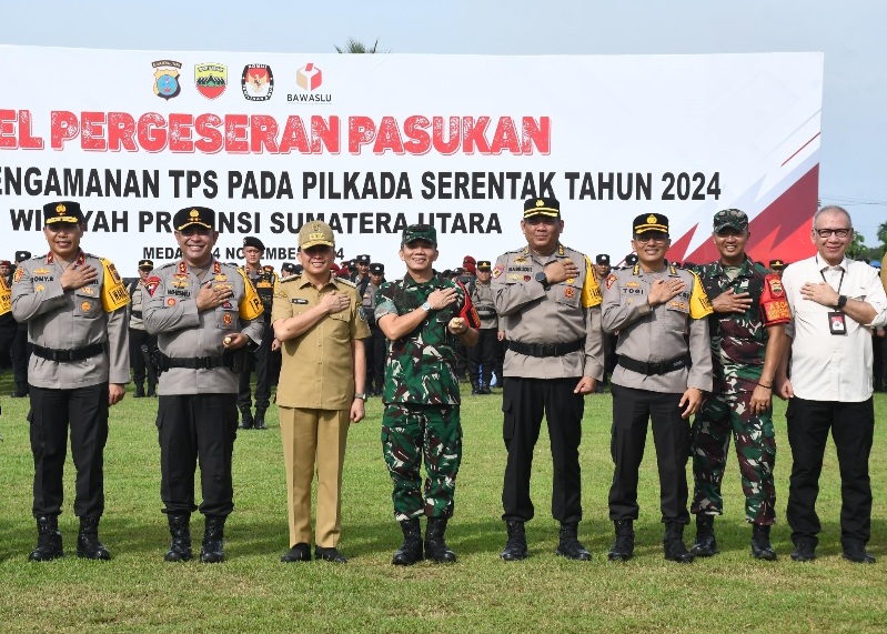 Pangdam I/BB Hadiri Apel Pergeseran Pasukan Pam TPS Pilkada 2024