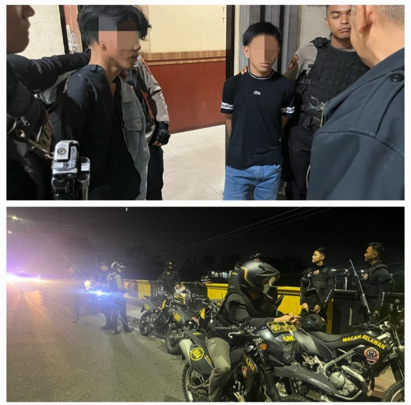 Polres Pelabuhan Belawan Amankan Dua Terduga Pelaku Tawuran Di Jl. Selebes