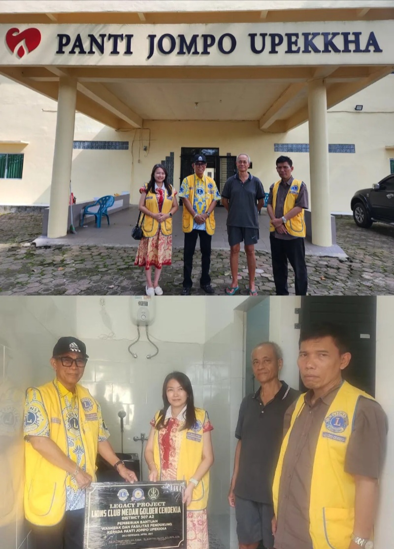 Peduli Kaum Jompo, Lions Club Medan Golden Cendekia Serahkan Bantuan Fasilitas Kamar Mandi Di Panti Upekkha