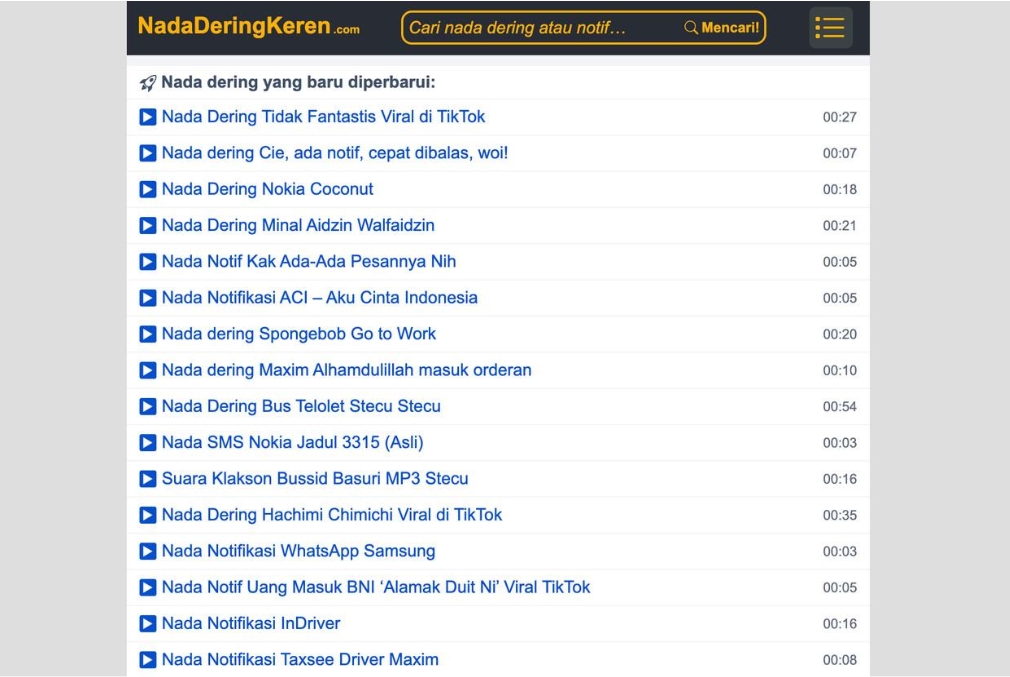 NadaDeringKeren.com - Situs Download Nada Dering Viral Gratis Khusus Pengguna Indonesia