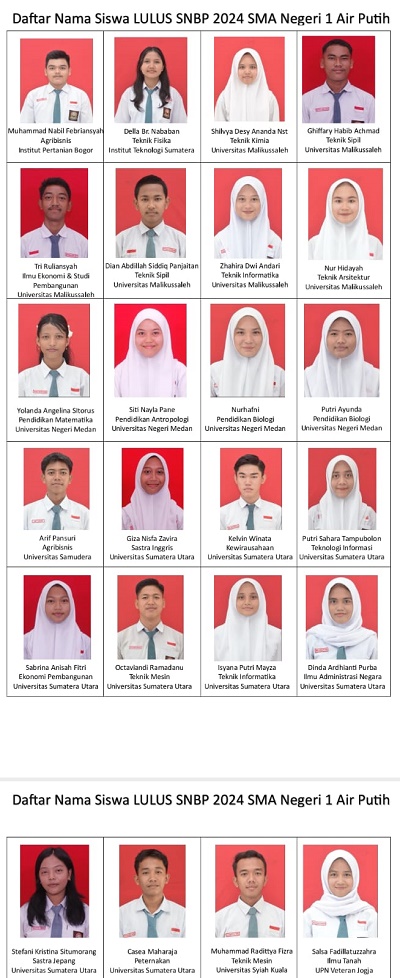24 Siswa SMAN 1 Air Putih Lulus SNBP
