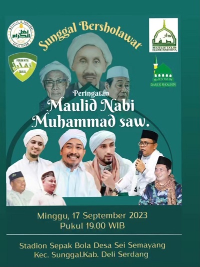 Sunggal Bersholawat Akan Hadirkan KH Mufty Ahmad Nasihin, Habib Haykal Alaydrus Dan Kapoldasu