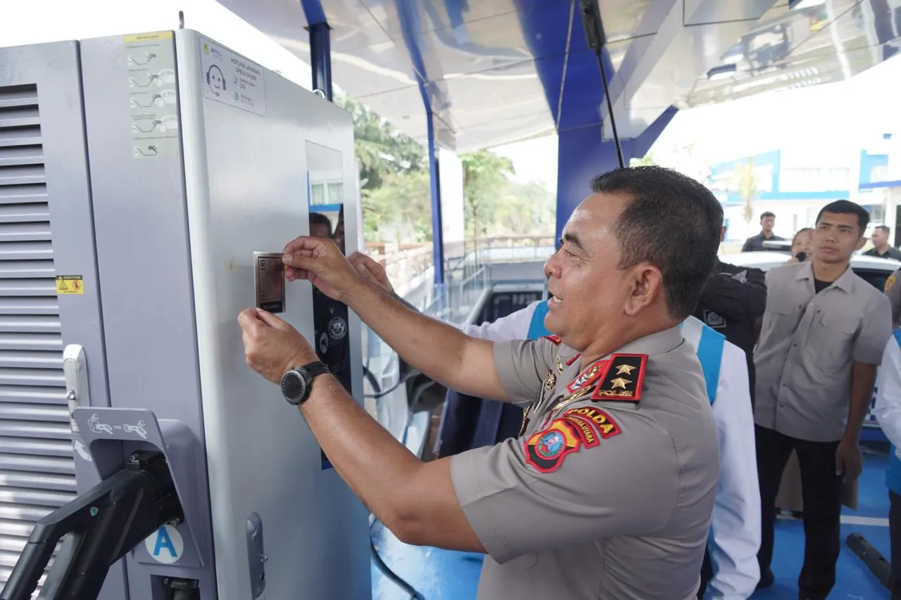 SPKLU PLN Presisi Ultra Fast Charging Di Polda Sumut Resmi Beroperasi