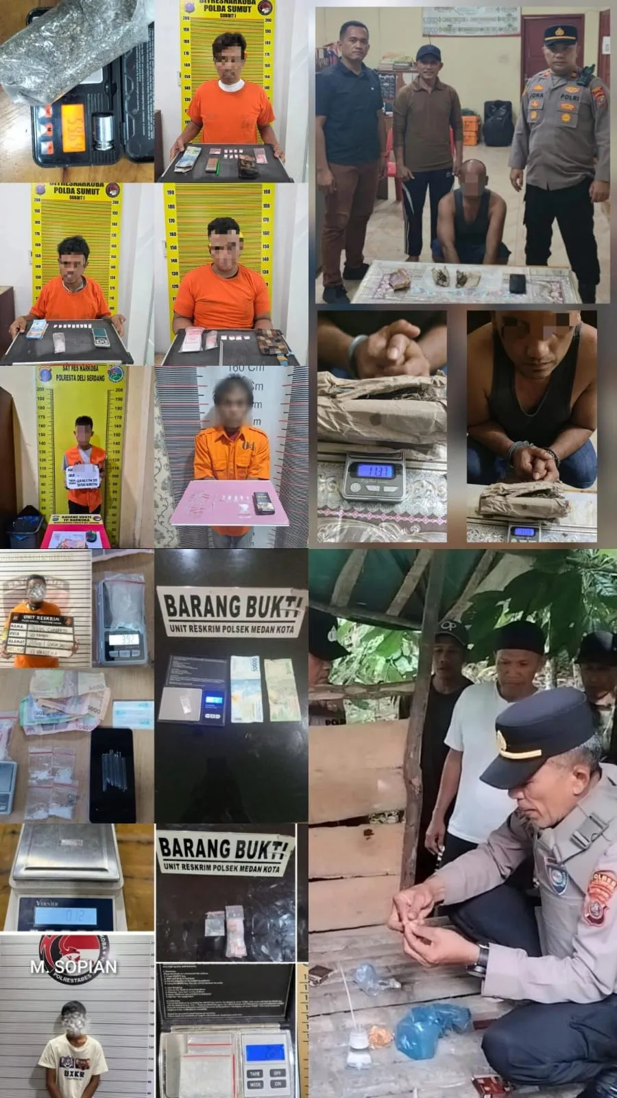 Dalam Sehari Polda Sumut Dan Jajaran Ungkap 23 Kasus Narkoba