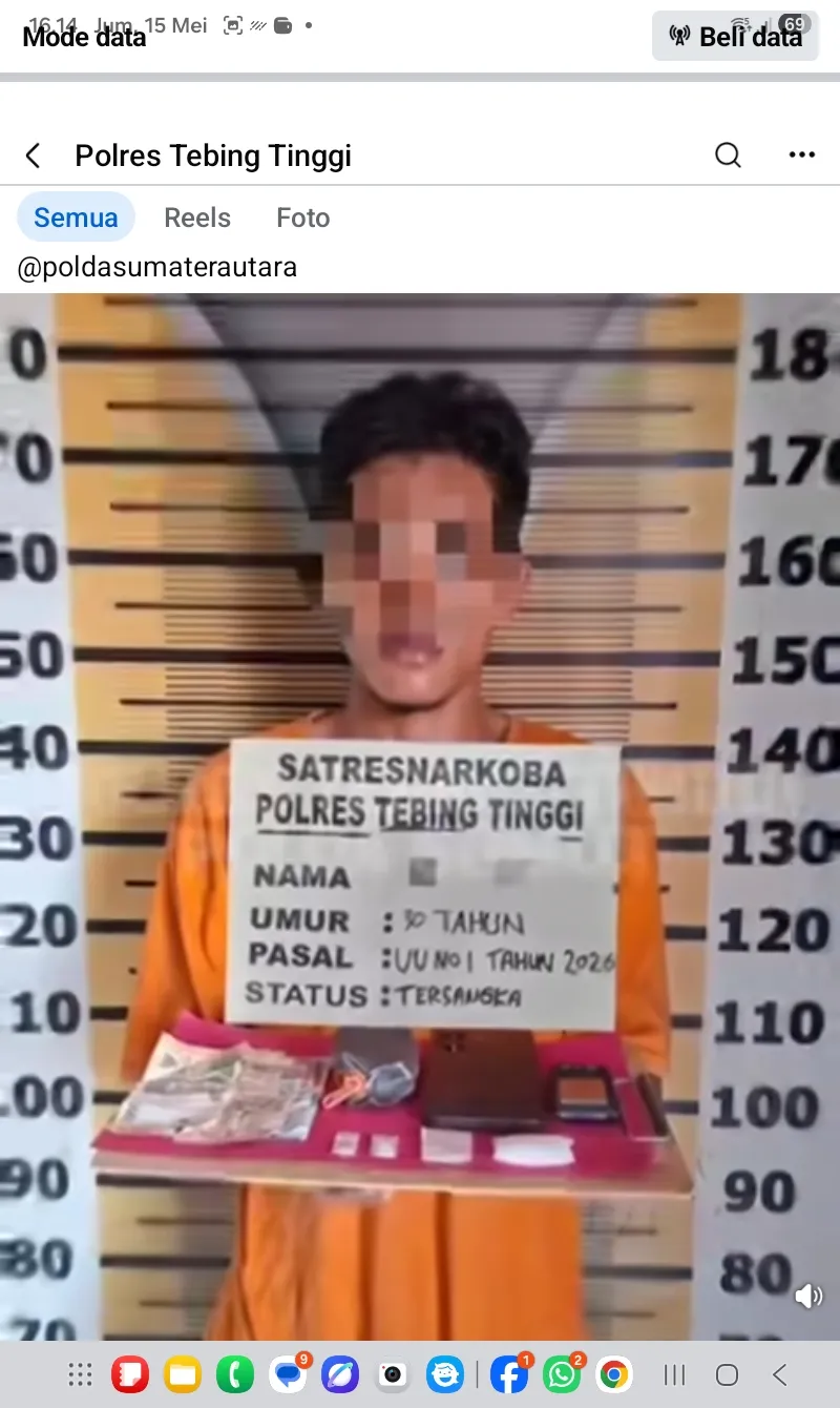 Sat Resnarkoba Tebingtinggi Tangkap Pengedar Sabu Di Paya Lombang