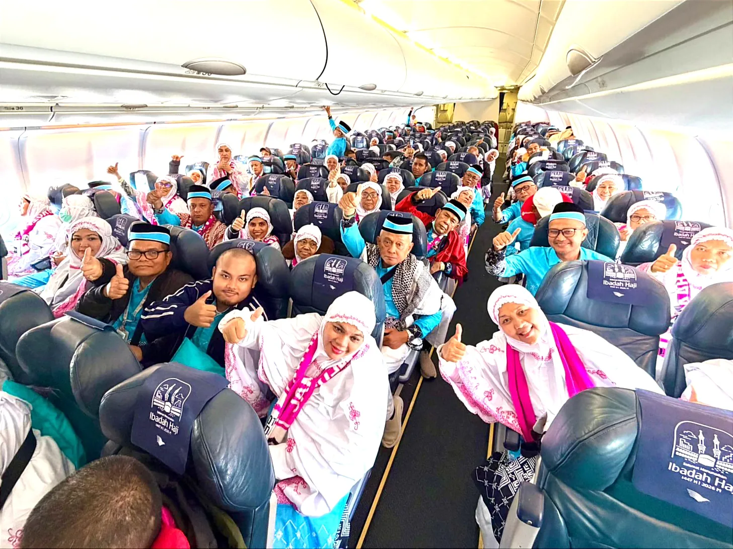 Jemaah Haji Sumut Kloter 11 "Pelangi" Landing di KNIA Minggu Dinihari