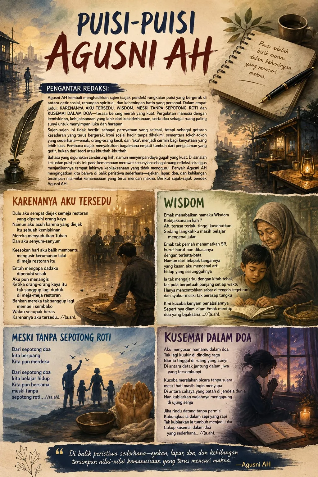PUISI-PUISI AGUSNI AH: GETIR SOSIAL, RENUNGAN SPIRITUAL DAN KEHENINGAN BATIN