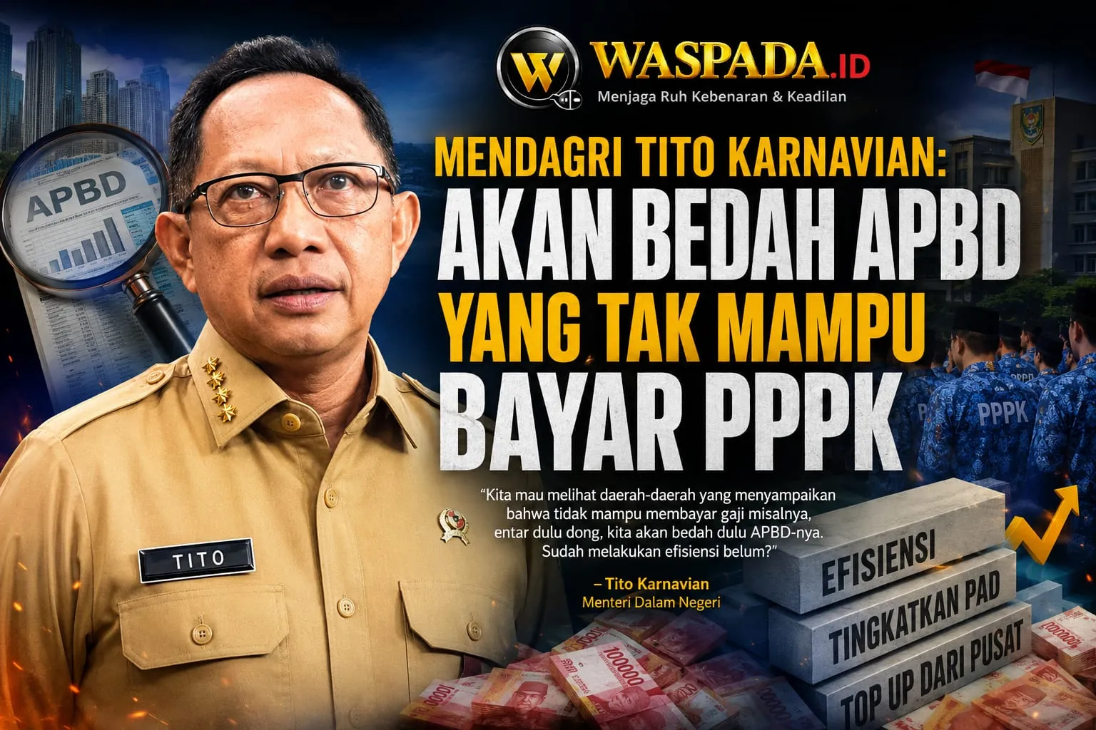 Mendagri Akan Bedah APBD yang Tak Mampu Bayar PPPK