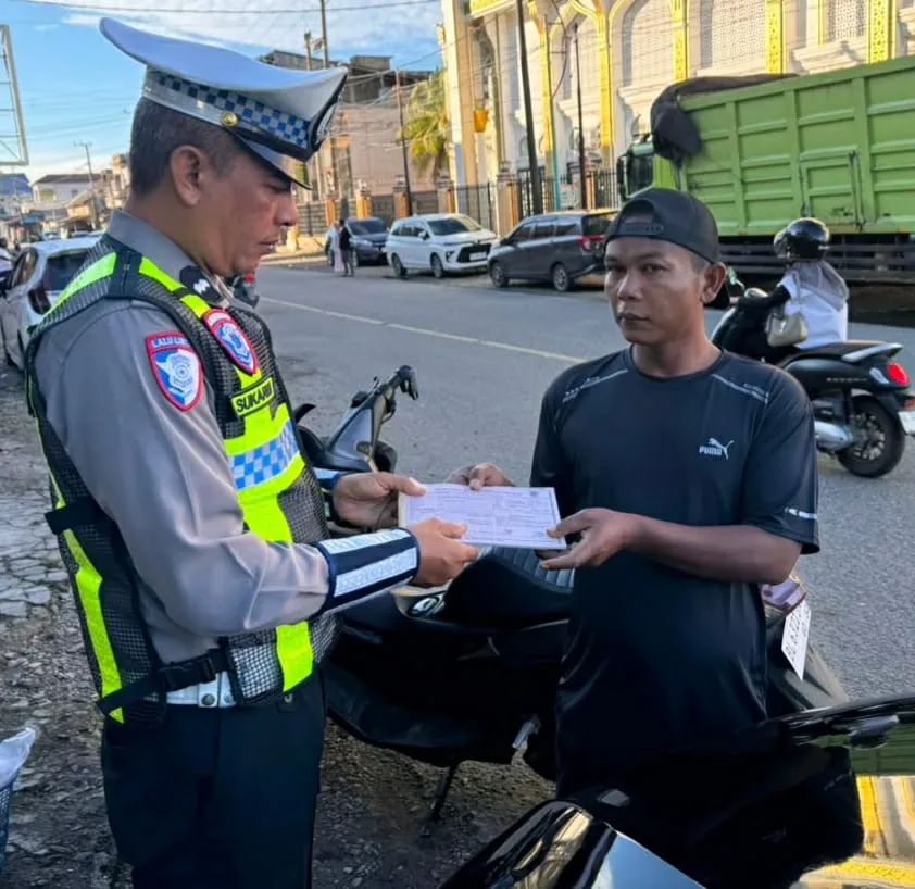 Satlantas Polres Abdya Kedepankan Edukasi, Pelanggar Diberi Tilang Teguran