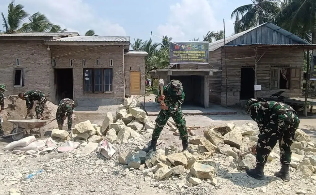 Satgas TMMD Kodim 0208/Asahan Pacu Pembangunan Sumber Air Bersih Warga Kapal Merah