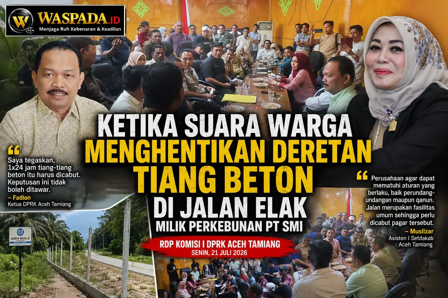 Ketika Suara Warga Menghentikan Deretan Tiang Beton di Jalan Elak Milik Perkebunan PT SMI