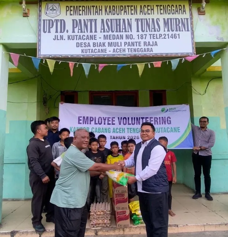 Employee Volunteering, BPJS Ketenagakerjaan Aceh Tenggara Beri Sembako ke Panti Asuhan Tunas Murni