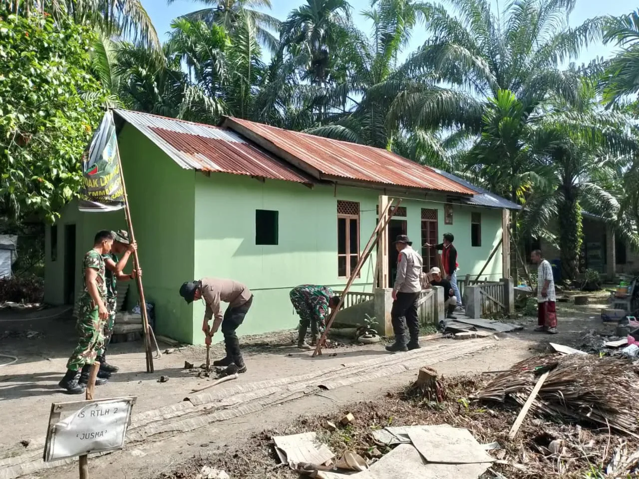 Satgas TMMD Ke-129 Kodim 0208/Asahan Wujudkan Rumah Layak Huni Keluarga Samsul Bahri