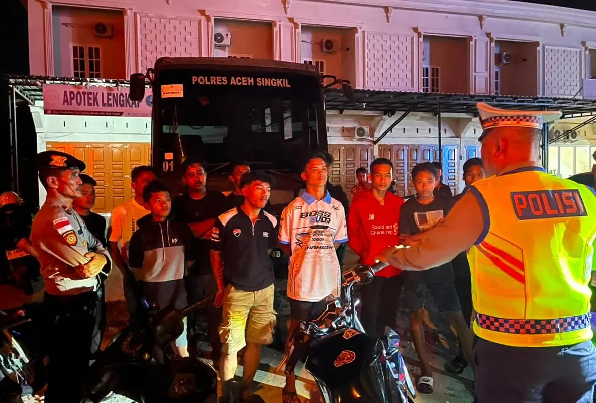 Polres Aceh Singkil Patroli Pengendara, Antisipasi Rawan Kamtibmas