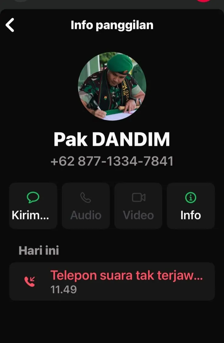Waspada Penipuan! Nama Dandim 0104/Aceh Timur Dicatut, Masyarakat Diimbau Jangan Dilayani'