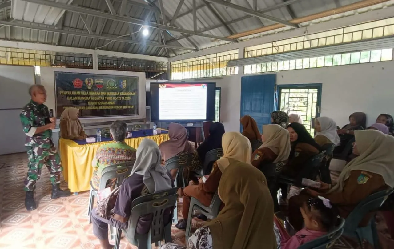 Tak Hanya Fokus Bangun Infrastruktur, Satgas TMMD Ke-129 Kodim 0208/Asahan Tanamkan Semangat Bela Negara Warga Desa Kapal Merah