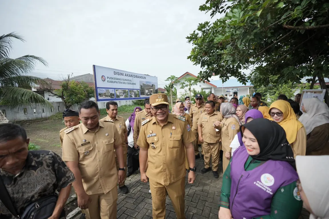Bupati Asri Ludin Tambunan Tinjau Lokasi Pembangunan Puskesmas Medan Krio