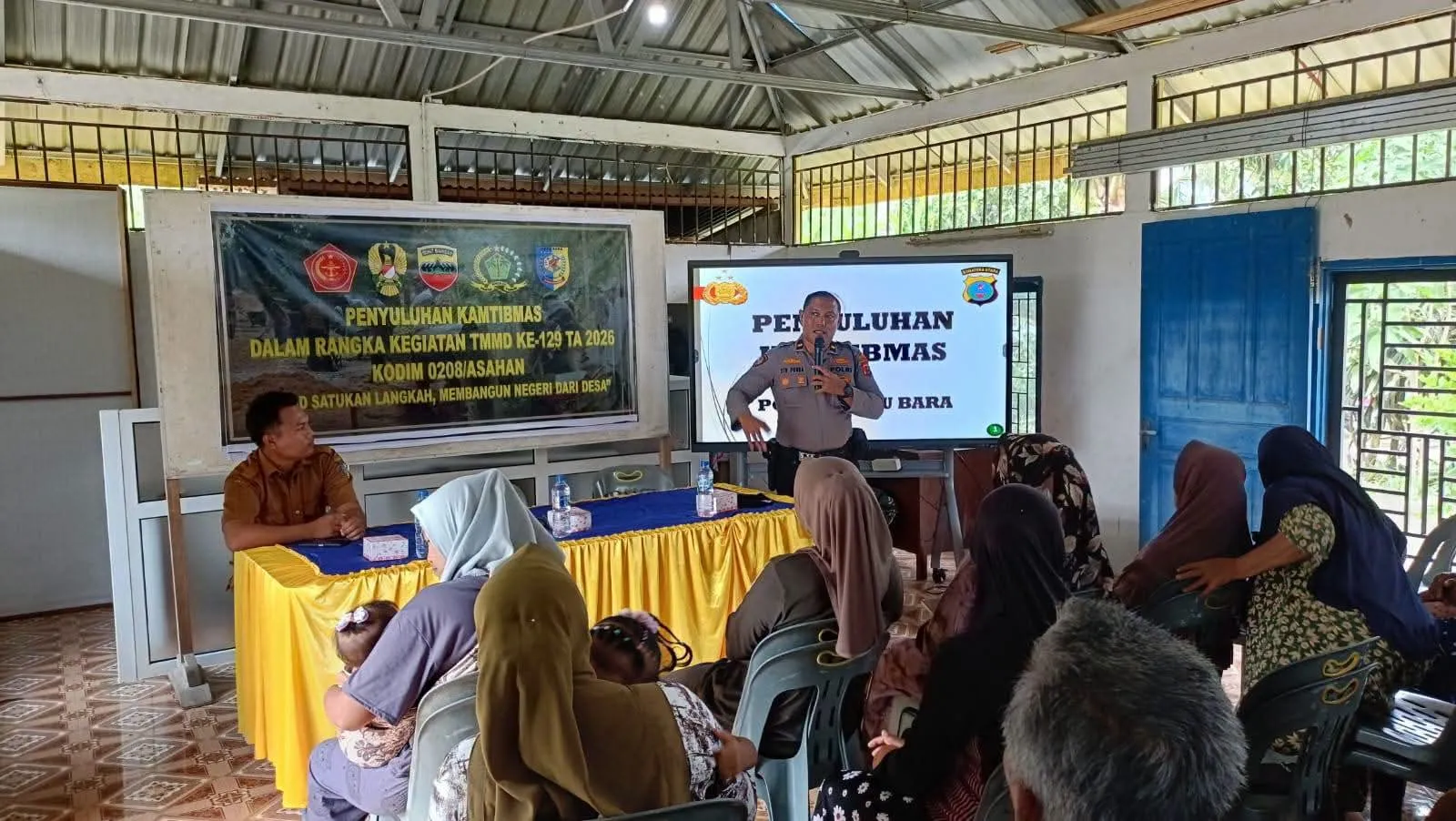 Ciptakan Lingkungan Aman dan Tertib, Satgas TMMD Ke-129 Kodim 0208/Asahan Gelar Penyuluhan Kamtibmas