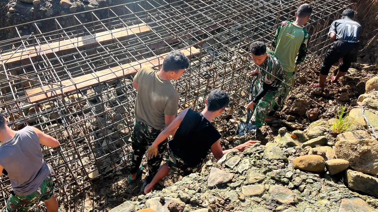 Progres Jembatan Modular Sungai Yo'o Alami Kemajuan, Bakti TNI Percepat Terwujudnya Akses Aman bagi Warga Nias