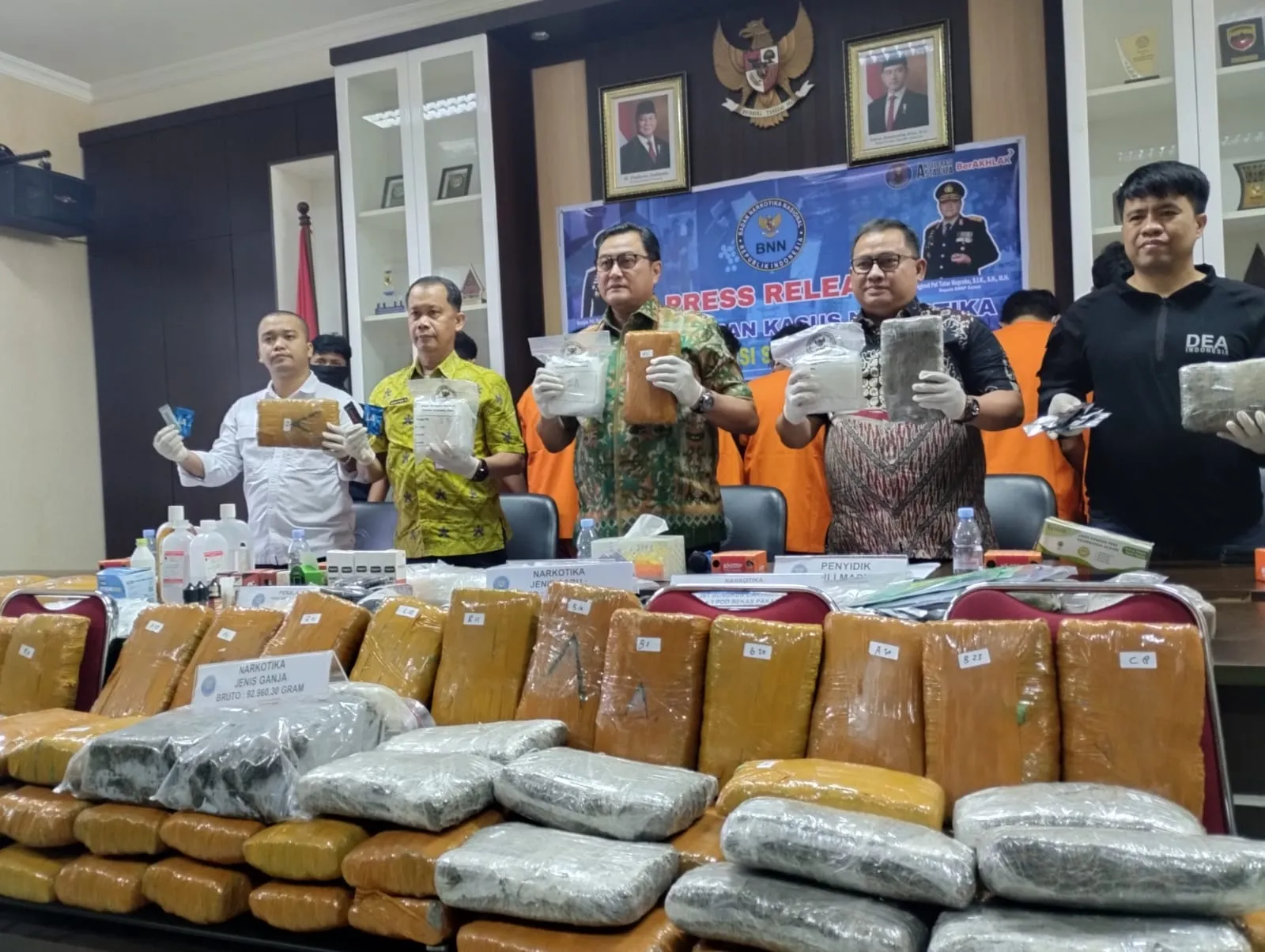 BNN Sumut Ungkap 8 Kg Sabu, 92 Kg Ganja dan Home Industri Pod Getar