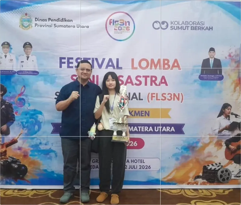 Nashya Balqish Efendy Siregar Raih Juara I Desain Poster FLS3N Sumut, Siap Wakili Ke Tingkat Nasional
