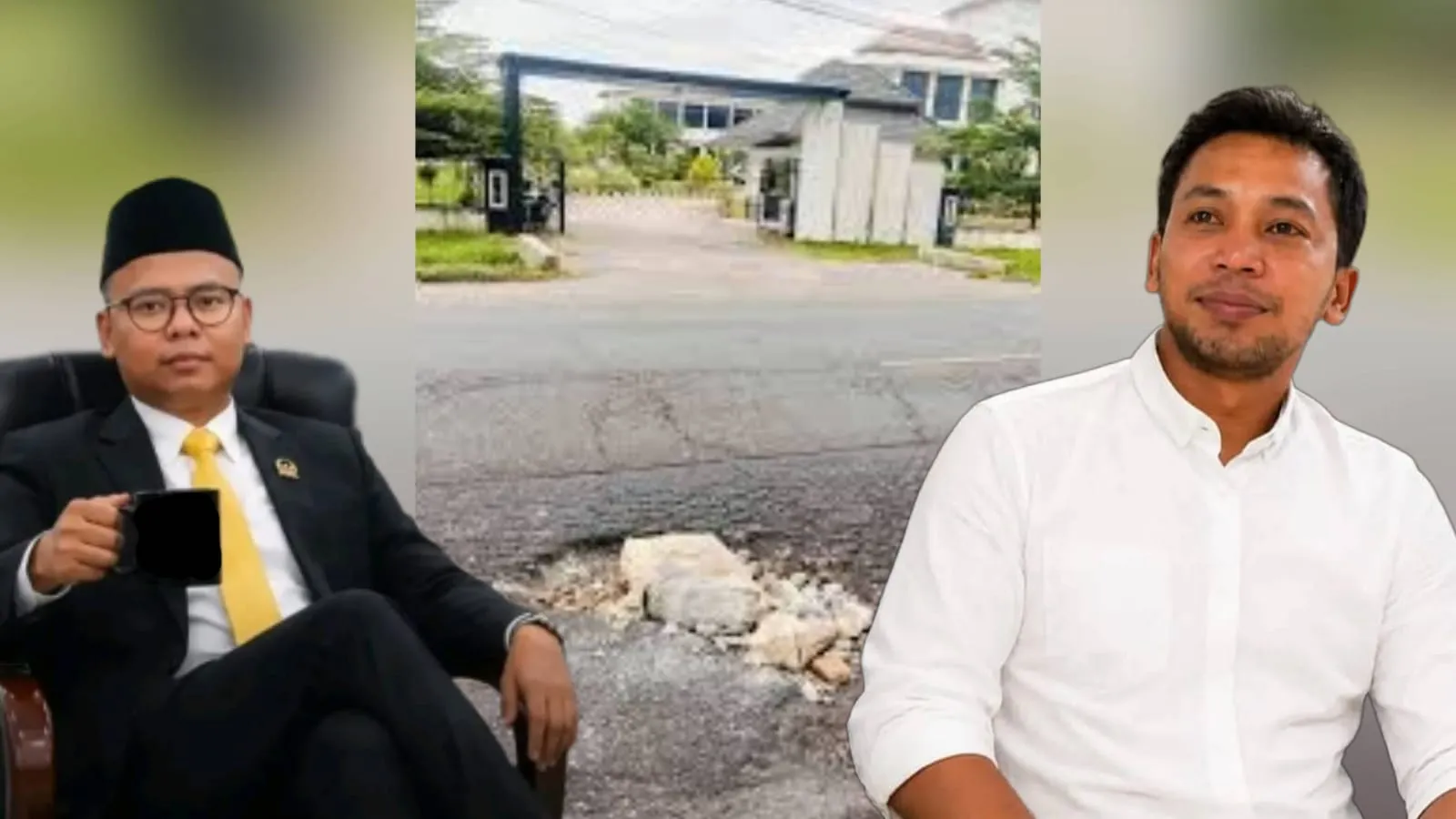 Jalan Di Depan Kantor Rusak Ditambal Karung, Ketua DPRD Labura Disorot Habiskan Rp3,6 Miliar Untuk Fasilitas Pribadi