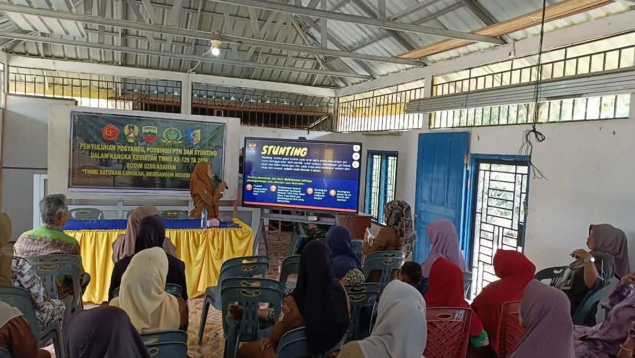 Peduli Tumbuh Kembang Generasi Emas Indonesia, Satgas TMMD Ke-129 TA 2026 Kodim 0208/Asahan Gelar Penyuluhan Stunting di Desa Kapal Merah
