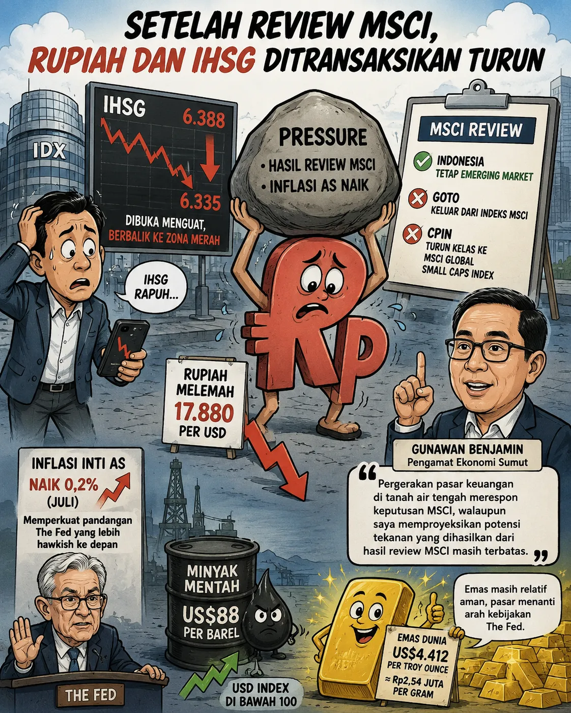 Rupiah Dan IHSG Tertekan Usai Review MSCI