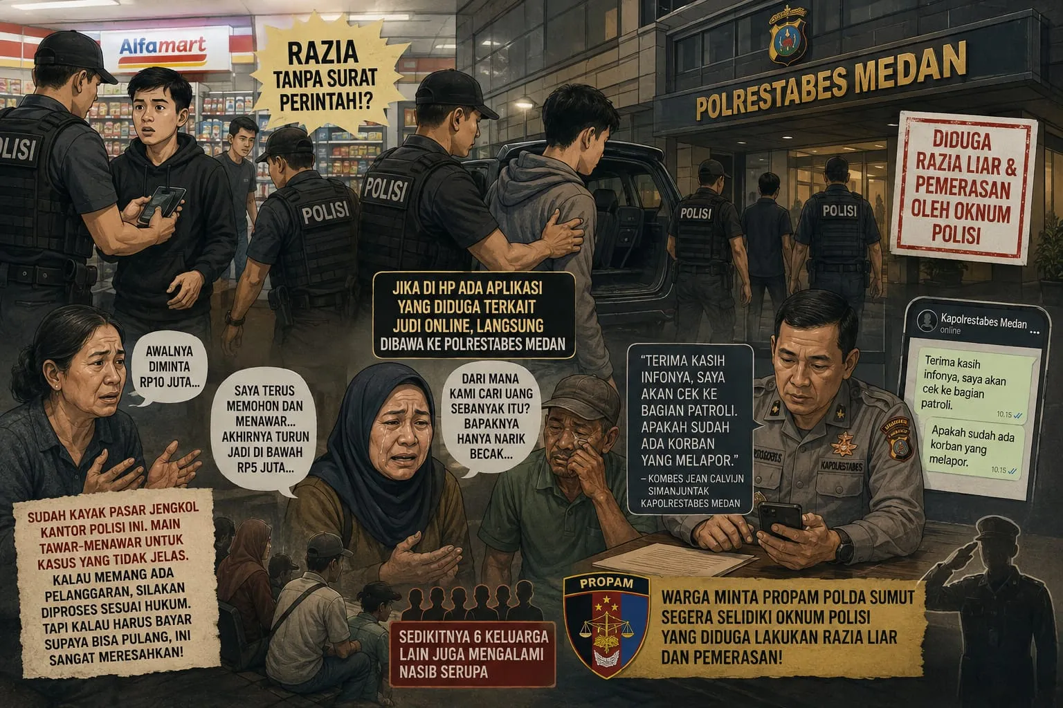 Sejumlah Warga Mengaku Jadi Korban Dugaan Razia Liar, Minta Propam Selidiki Oknum Polisi di Polrestabes Medan