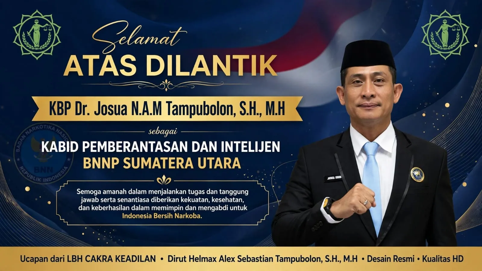 Dilantik Jadi Kabid Pemberantasan BNNP Sumut, Kombes Josua Tampubolon Beri Semangat Baru Dalam Pemberantasan Narkoba