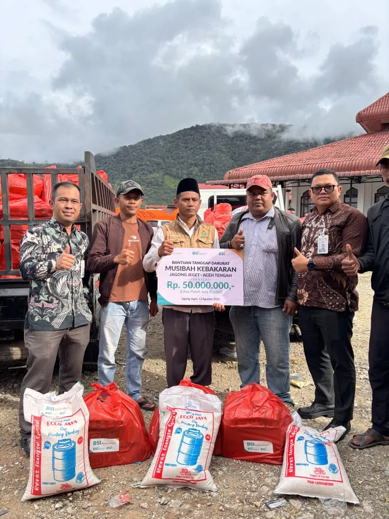BSI Maslahat Bantu Korban Kebakaran Jagong Jeget Rp50 Juta