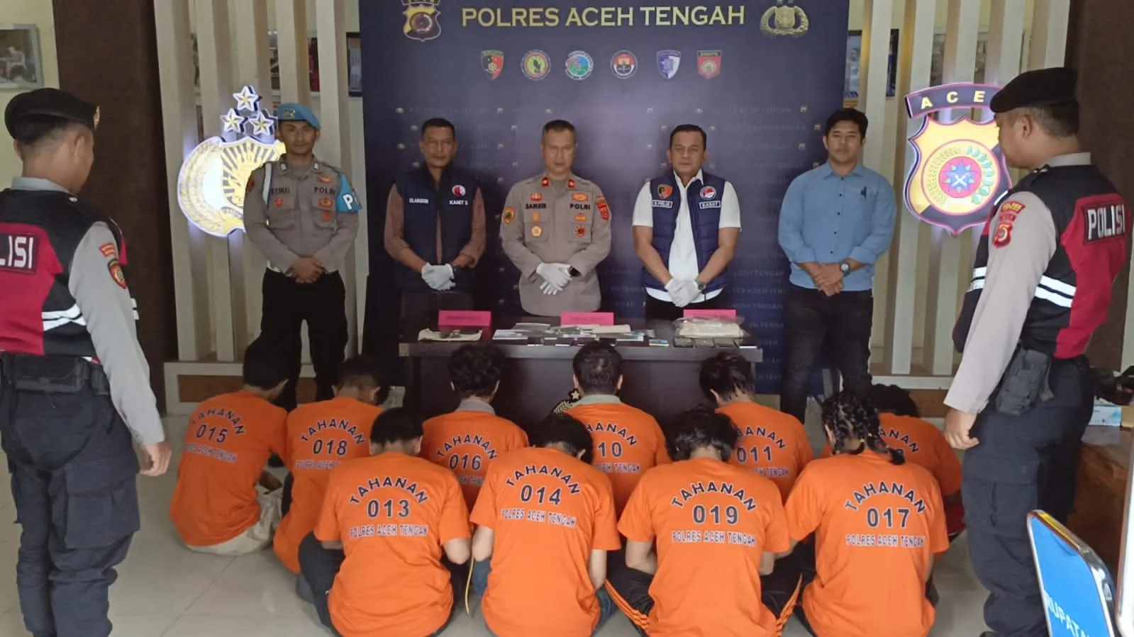 10 Tersangka Jaringan Ganja Lintas Daerah Diciduk Satresnarkoba Aceh Tengah