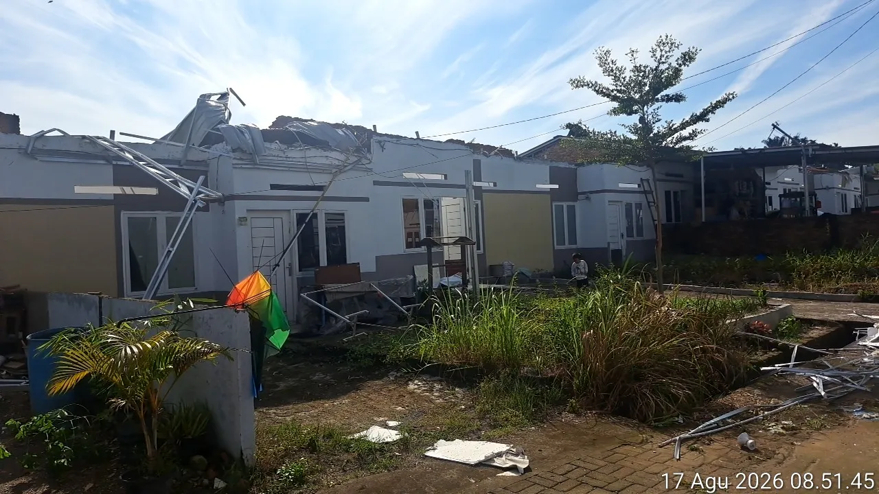 43 Rumah di Jordam City, Namorambe Diterjang Angin Puting Beliung